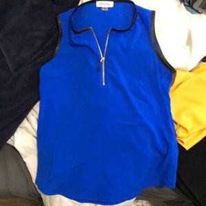 Calvin Klein royal blue zip shirt